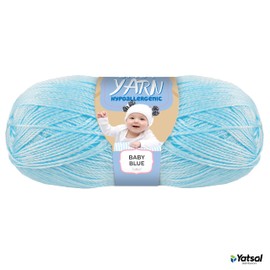 Yatsal 100% Acrylic 3-Ply Knitting Baby Yarn 100 g, Baby Blue