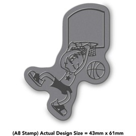 'Scoring Basketball Player' Rubber Stamp - Unmounted Design for Crafting & Scrapbooking, A8 (RS00022137)