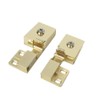 TEYOUQU 8Pieces Gold Glass Cabinet Hinge Set Hinged Fireplace Glass
