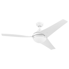 Prominence Home Maxon, 52 Inch Indoor Ceiling Fan with LED Light, Remote Control, 3 Modern High Performance Blades, Reversible Airflow - White
