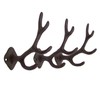 Rustic 4-Point Deer Antler Cast Iron Wall Hook 5.6 Inch