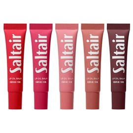 Saltair Bálsamo de aceite labial hidratante, brillo labial transparente y tintado, paquete de 5 tonos diarios. Acondicionamiento vegano hidratante par