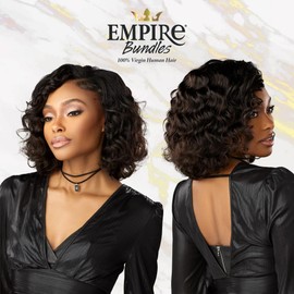 Sensationnel Empire multi weave hair - brazilian curl 13a human hair 3 bundle layered lengths (10 12 14 inch, NATURAL/BLACK)