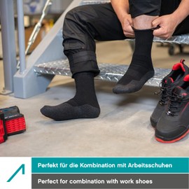 ACE Work Socks - 10 Pairs of Long Work Socks - Breathable Socks for Men and Women - Stockings for Work - 35-50, black