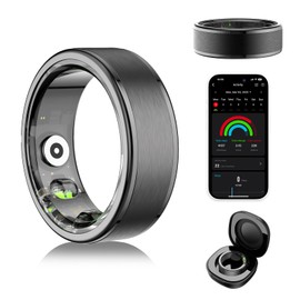 Domhong Smart Ring for Women Men - Fitness Tracker with Heart Rate/Blood Oxygen/Stress Monitor/Steps/Sleep Tracking, No App Subscription, 5ATM Waterproof Health Rings