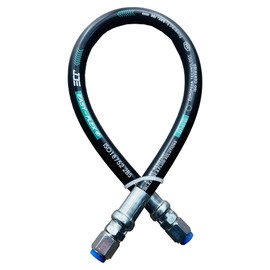 Haichy 26711-12-12-18 Hydraulic Hose Swivel Assembly 3/4" Hydraulic Hose with Male JIC X Male JIC, 18" Long, 3118 PSI