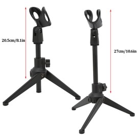 Hozee Desktop Adjustable Microphone Tripod, Microphone Stand Desktop Tripod Detachable Durable Practical for Live Recording