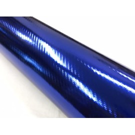 3D Carbon Sheet Plated Blue Blue 59.8 x 11.8 inches (152 x 30 cm) Car Wrapping Sheet
