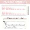 24 PCS Stick on Toenails, False Toe Nails with Glue,