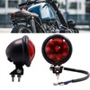 Motorcycle Tail Light, Mini Round Brake Stop Light 12V LED Turn Signal Lamp for Chopper Cruiser Street Bike, Red-1pc