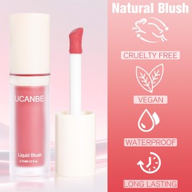 Matte Liquid Blush for Cheeks, High Pigment Buildable Cream Blush, Long-Lasting Natural Glow - Hydrating Formula Lightweight Makeup Radiant Flushed Cheeks (04 Coral)