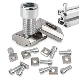 T-Slot Nuts M5, T-Slot Rail with Screws, Carbon Steel Slot Nut for C Profile, Aluminium Profile, Clamping Claws, Aluminium Rail, Aluminium Profile Extrusion Slot 30 Series