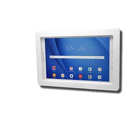 TABcare Anti-Theft Acrylic VESA Enclosure for Galaxy TAB A E S 8" 8.4" Tablet with Free Wall Mount Kit & 90-Degree Angle Charge Cable (TAB 3/4 8.0, White)