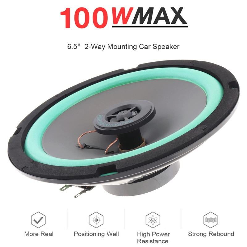 1Pcs 6.5 Inch 100W Car HiFi Coaxial Speaker Vehicle Door