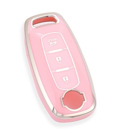 [YANMW] New X-Trail Key Cover Sakura Key Holder Compatible Nissan Aria Smart Key Case (Silver Pink)