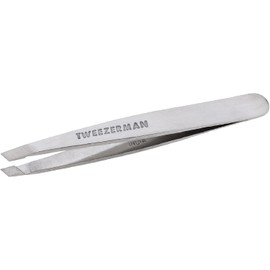 Mini Pinza de cejas para viajes de Tweezerman, obliqua Clásica - Pinzas de para Depilación, de Acero Inoxidable