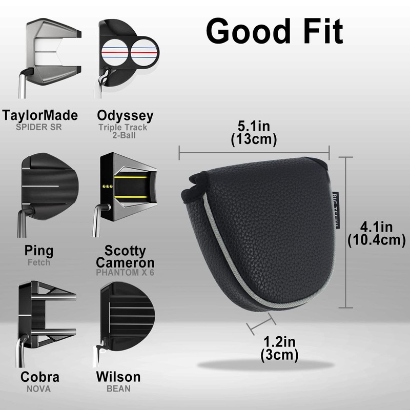 Big Teeth Golf Mallet Putter Head Cover Headcover Magnetic Club