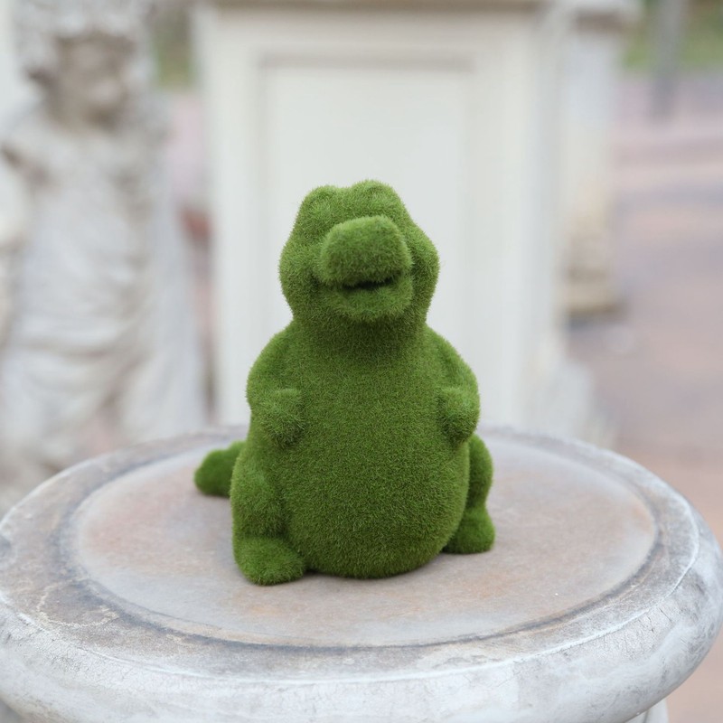 Flocked Animal Statue European Style Handcrafted Resin Simulation Moss Flocked