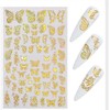 4pcs Butterfly 3D Laser Gold Silver Nail Sticker Sticker Nail