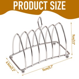 Luxvara Toastständer, Edelstahl Toasthalter, Silber Frühstücksbrotständer, Restaurant Küchenzubehör, 14x7x11,5cm, für 6 Scheiben Toast, Für Frühstück, Toast, Küche, Backen, Konditorei