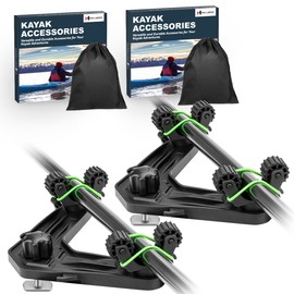 Mellbree Kayak Paddle Holder, Fishing Kayak Accessories Dual Head Offset Paddle Holder for Kayaking Multifunctional Kayak Rail Mount Accessories Release Your Hands While Fishing, 2Pack