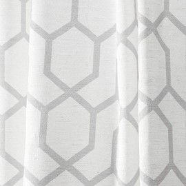 Nicole Miller Hexa Curtain Panel, 54x84, Dove Grey, 2 Panels