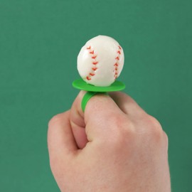 Baseball Lollipop Rings, Individually Wrapped Candy for Party Favors, Goodie Bags, and End of Season Parties, Box of 18