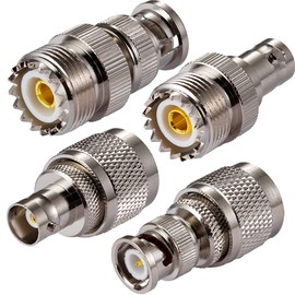 POBADY CB Radio Adapter SO239 PL259 UHF to BNC Antenna Adapter 4 kit for CB Antenna CB Aerial Ham Radio Walkie Talkie Handheld Radio Two Way Radio Wireless LAN Devices