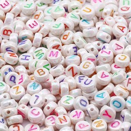 ToBeIT 1000pcs Letter Beads Color Alphabet Beads Round Beads for DIY Bracelet Necklace Jewelry Making Supplies(abs 4x7mm)