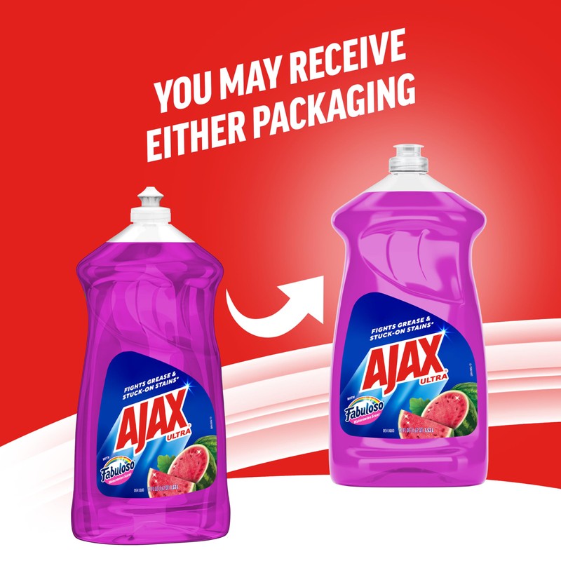 Ajax Ultra Liquid Dish Soap with Fabuloso Watermelon Scent, Fights
