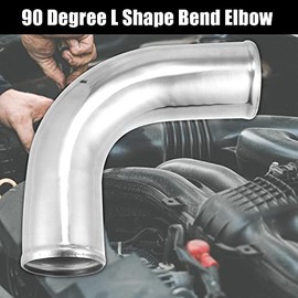 X AUTOHAUX X AUTOHAUX OD 3" 76mm Leg Length 4" 100mm Aluminum Alloy Tube Intercooler Pipe 90 Degree Bend Elbow Air Intake Tube Silver Tone for Car