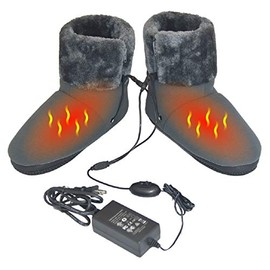 ObboMed MF-2320M Far Infrared Carbon Fiber Heated Foot Warmer/Boots/Slipper, 12V 20W – Far Infrared wavelength 8-15 μm (Health Range: 4-14 μm), Auto Off, Size M: #41 (fits Foot up to 41)