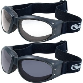 Global Vision Aviator Dirt Bike ATV UTV Motorcycle Goggles Clear and Smoke for Day and Night Includes Cloth Bag for Storage