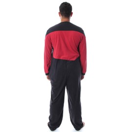INTIMO Star Trek Men's The Next Generation TNG Picard Command Uniform One Piece Costume Pajama Union Suit (2X/3X)