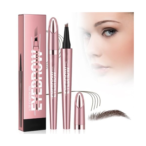Waterproof Eyebrow Pencil, 2PCS 4-Tip Eyebrow Pencils Makeup Fine Stroke