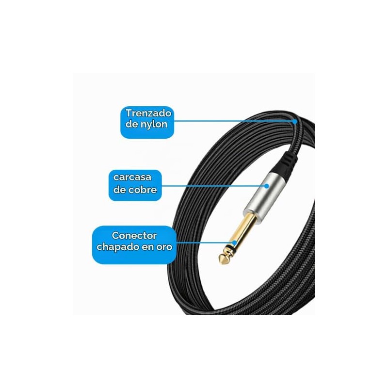Paquete de 2 cables de guitarra de 1/4 de pulgada