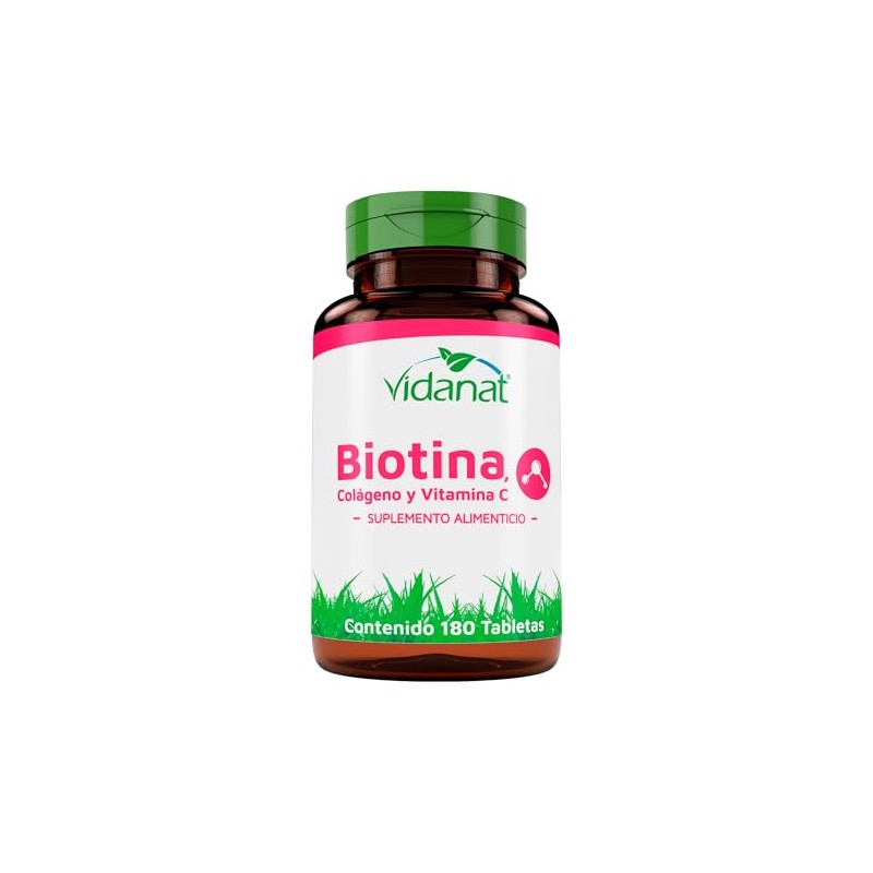 Vidanat Biotina, Colgeno y Vitamina C 180 Tabletas Suplemento Alimenticio