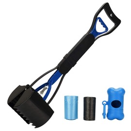 PETINCCN Pooper Scooper Long Handle Top Paw Jaws Poop Scoop Dog Sanitary Waste Pickup Removal for Small,Medium, Large, XL Pets Waste Bag Holder Feces Remover Portable Heavy Duty Disposer with Bags