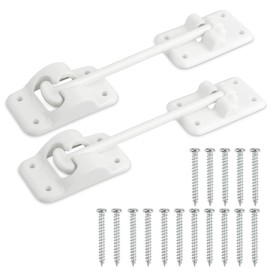 2 Pack T-Style Door Holder Catch 6" RV T-Style Door Holder Catch, Cargo Trailer RV Door Holders to Keep Door Open T Styles Latch, Truck T Style RV Door Holder Entry Door (White)