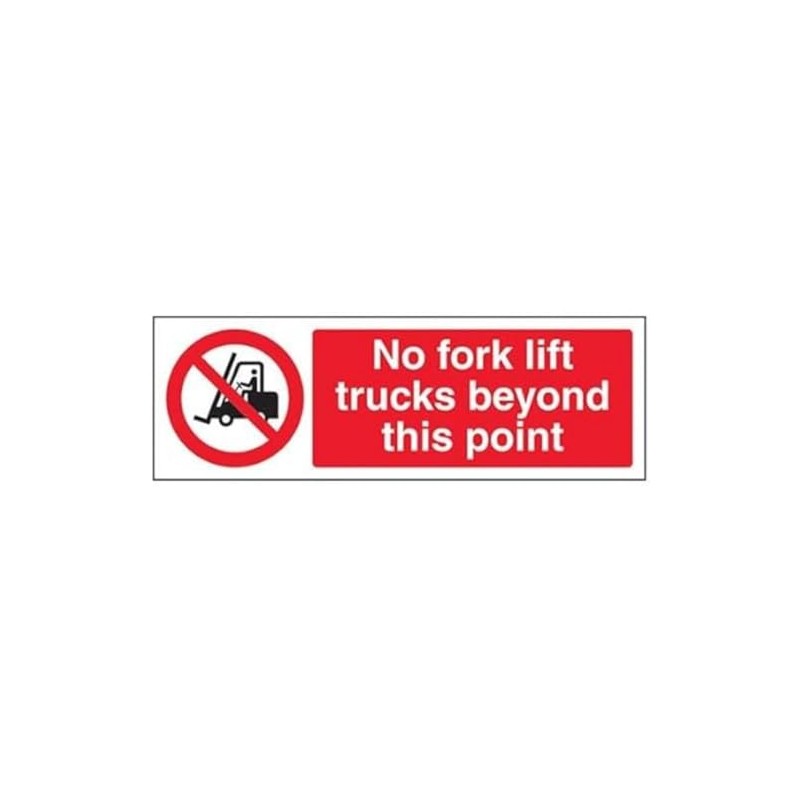 V Safety No Fork Lift Trucks Beyond This Point Sign