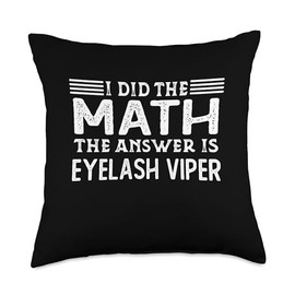 I Did The Math The Answer Is Eyelash Viper The Answer is Eyelash Viper Funny Math Teacher Student Throw Pillow, 18x18, Multicolor