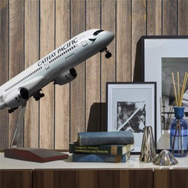 24-Hours 18” 1:160 Airplane Model HK Cathay Pacific Airbus 350 Plane Model with LED Light(Touch or Sound Control) for Decoration or Gift