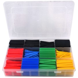 Lonlonty 530 Pieces Heat Shrink Tubing Kit 2:1 Ratio Thermo-Regulating Tube for Electrical Cable Assortment for Car Electrical Wire Tubing 5 Colors 12 Sizes