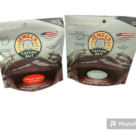 Jewels Catfish Bait -Shrimp Mania Pouches/Shad Madness Pouches - 6 Pre-Filled Bait Pouches per Bag - Approx 2" W x 2.5" L for Catfish Bait - Flavor: Shad Madness