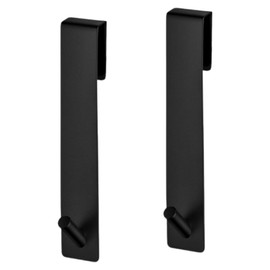 Pamtns Shower Wall Hooks, Black, Pack of 2, Door Hooks for Shower Wall, Door Hooks, Stainless Steel Shower Hooks, No Drilling, Towel Holder for Shower Cubicle, Shower Hooks, Clothes Hooks, Door with