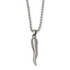 Stainless Steel Italian Horn Necklace; 22 inch
