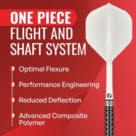 Shot! Darts | Flight Deck | One Piece Dart Flight and Shaft System | Reduced Distractions | Standard Flights | 350 Micron | Available in Set of 3 | Tri-Colour | Short