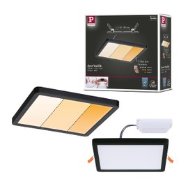 Paulmann Areo 93101 LED Panel Recessed Panel IP44 175 x 175 m 3-Step Dim Square Including 1 x 13 W Dimmable Warm White Black Plastic Ceiling Light 2000 K