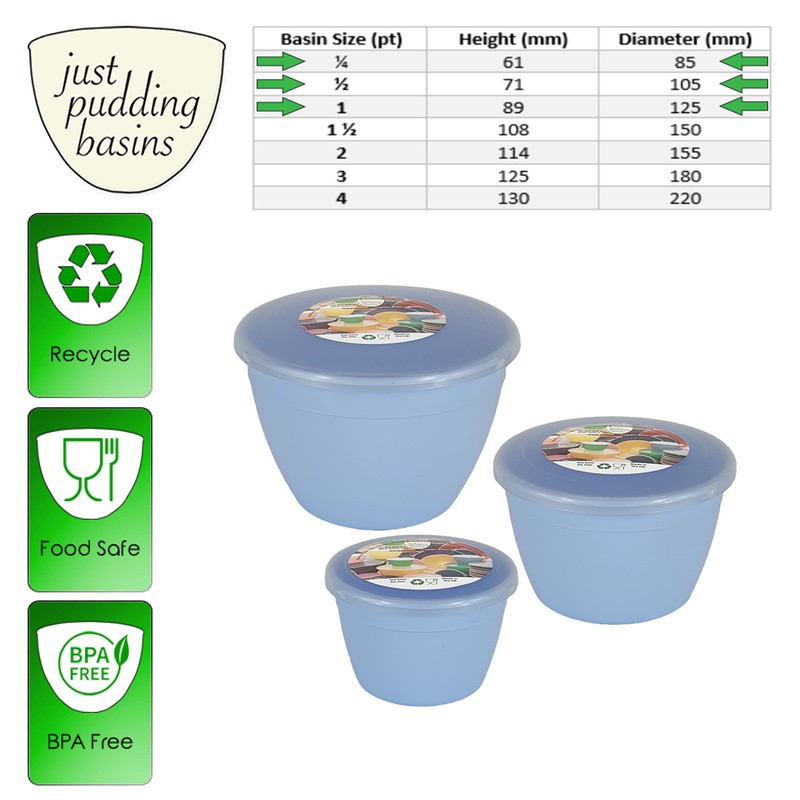 Just Pudding Basins 3 Smaller Sizes in One Set Steam
