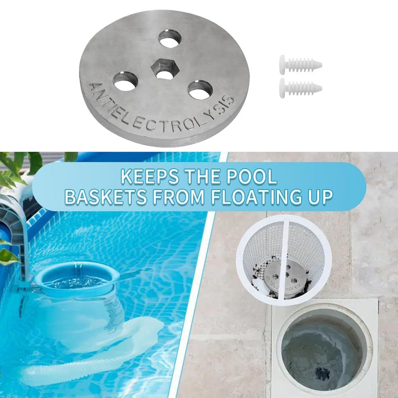 Weighted Pool Skimmer Plate, Zinc Anode for Pool, Equipment Accessories